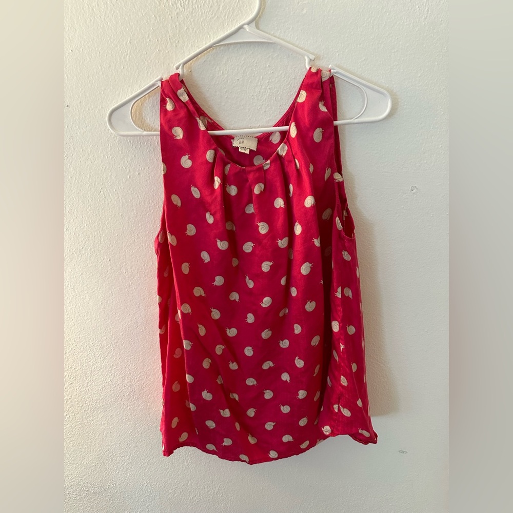 Anthropology Draped Snail Tank Bright Pink with Snails as seen in Victorious